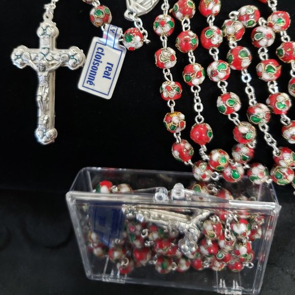 Rosary Cloisonne Bead Red. - Picture 6 of 6